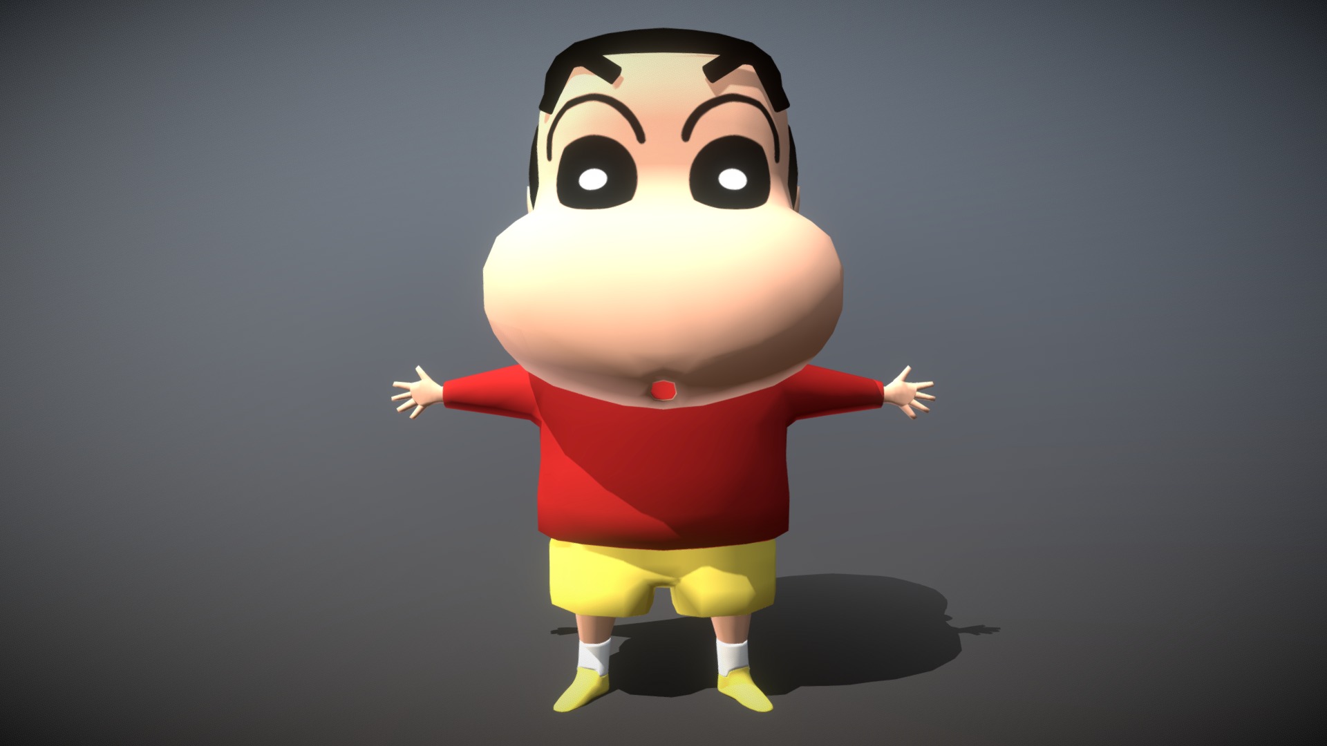 3D model Crayon Shin Chan - This is a 3D model of the Crayon Shin Chan. The 3D model is about a toy figurine of a person.