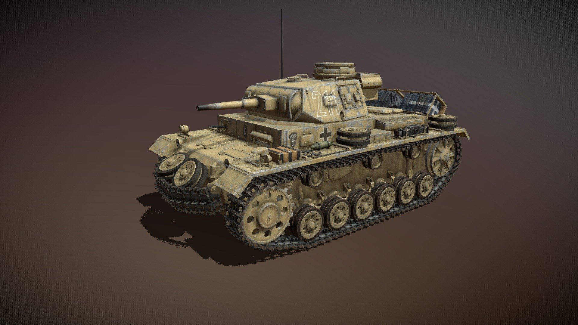 Pzkpfw Iii Panzer 3 Ausfg Dak 211 Buy Royalty Free 3d Model