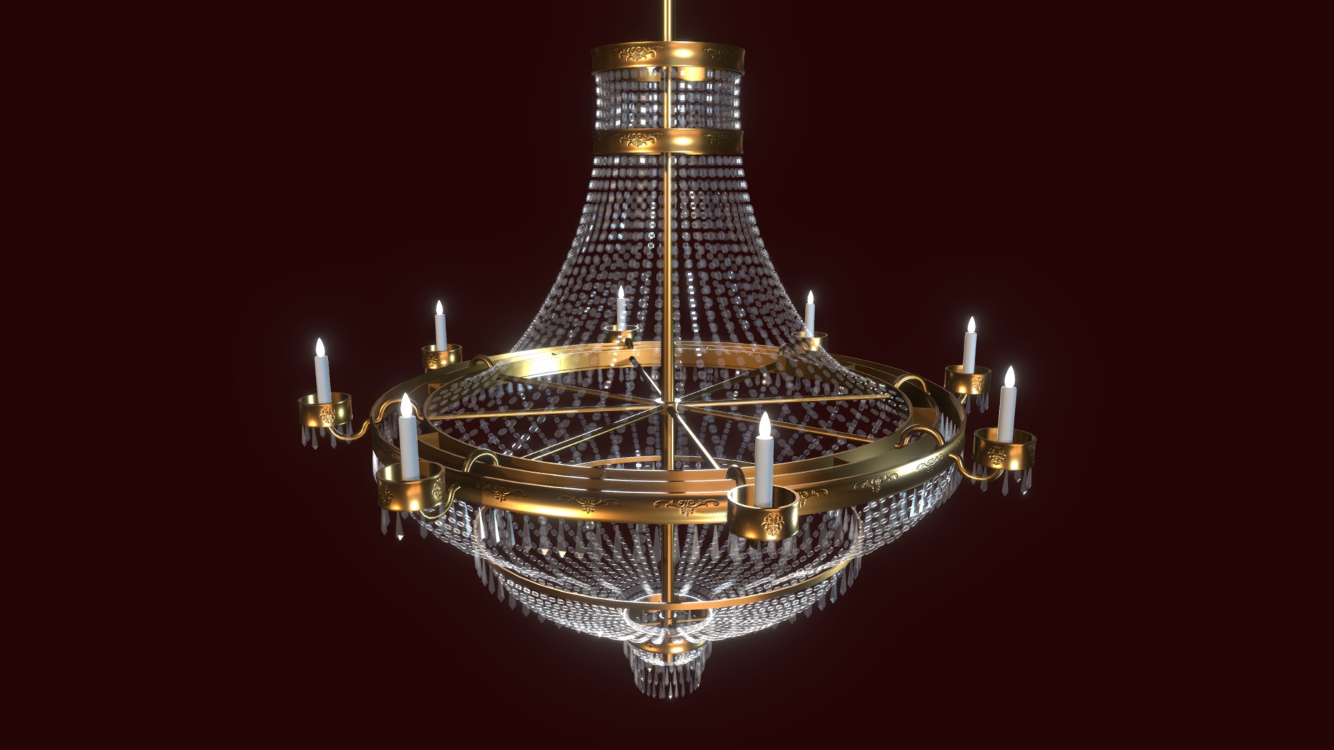 3D model Chandelier - This is a 3D model of the Chandelier. The 3D model is about a large lighted tower.