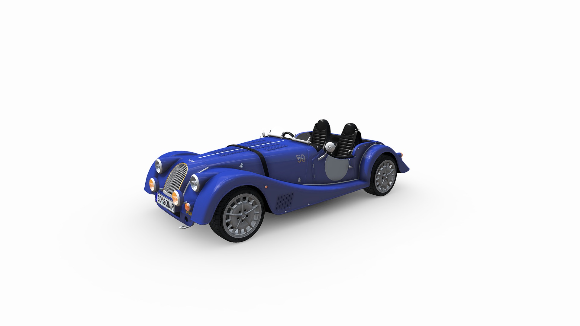 3D model Morgan Plus 8 50th Anniversary 2018 - This is a 3D model of the Morgan Plus 8 50th Anniversary 2018. The 3D model is about a blue toy car.
