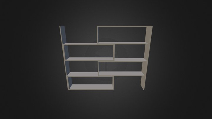 Bookcase 3D-002 3D Model