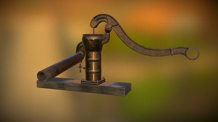 Toho Hand Pump / Old Japanese Style Water Pump 3D Model