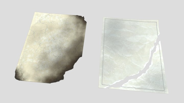 Ripped/Burnt Note Pages 3D Model