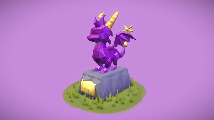 Spyro Statue WIP 3D Model