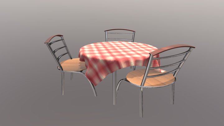 table and chair set 3D Model