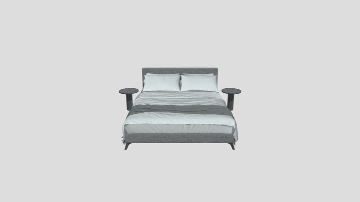 Bed Meridiani Stone Up 3D Model