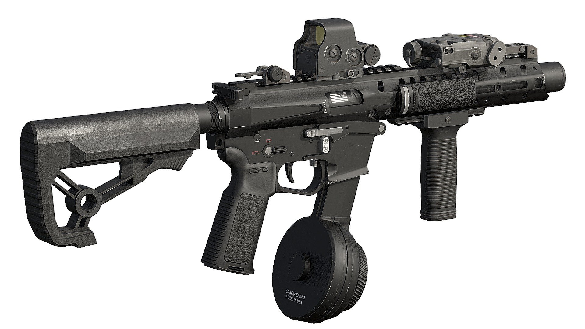 SMG PDW CQB Carbine SBR 3D model by momsboxtv [ce8f18d] Sketchfab