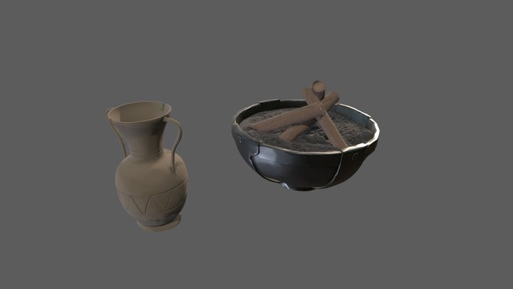 Brazier and vase 3D Model