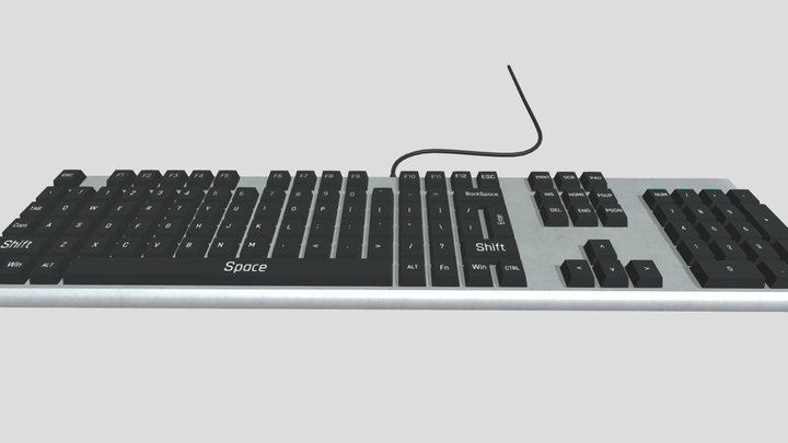 Semi Mechanical Gaming Keyboard 3D Model