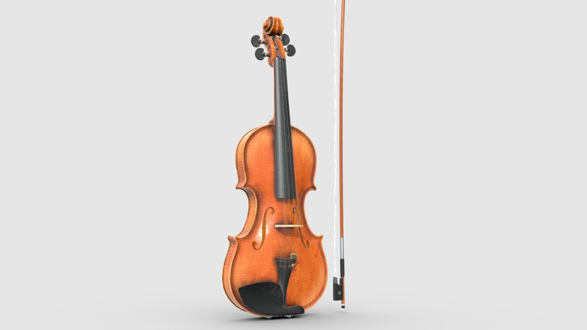Aged Violin and Bow - 3D model by trodler [ce8fa04] - Sketchfab