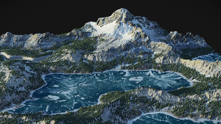 Winter Lake Landscape - (World Machine)