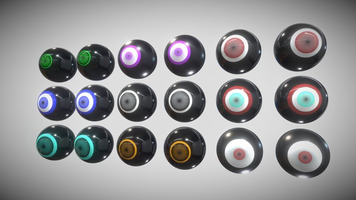 Eyeballs Anime Cartoon Robot Eyes 4k Textures 3D Model