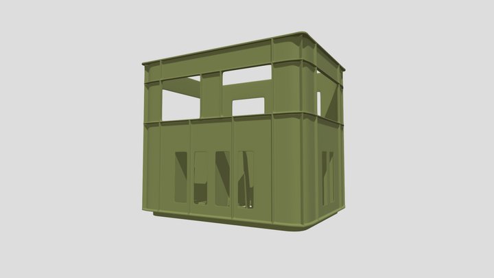 Plastic Crate for bottles 3D Model