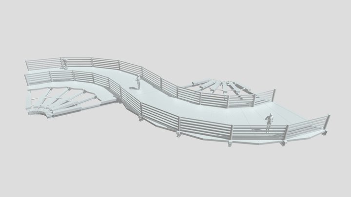 Bailario Abanico: El Puente de la Danza 3D Model