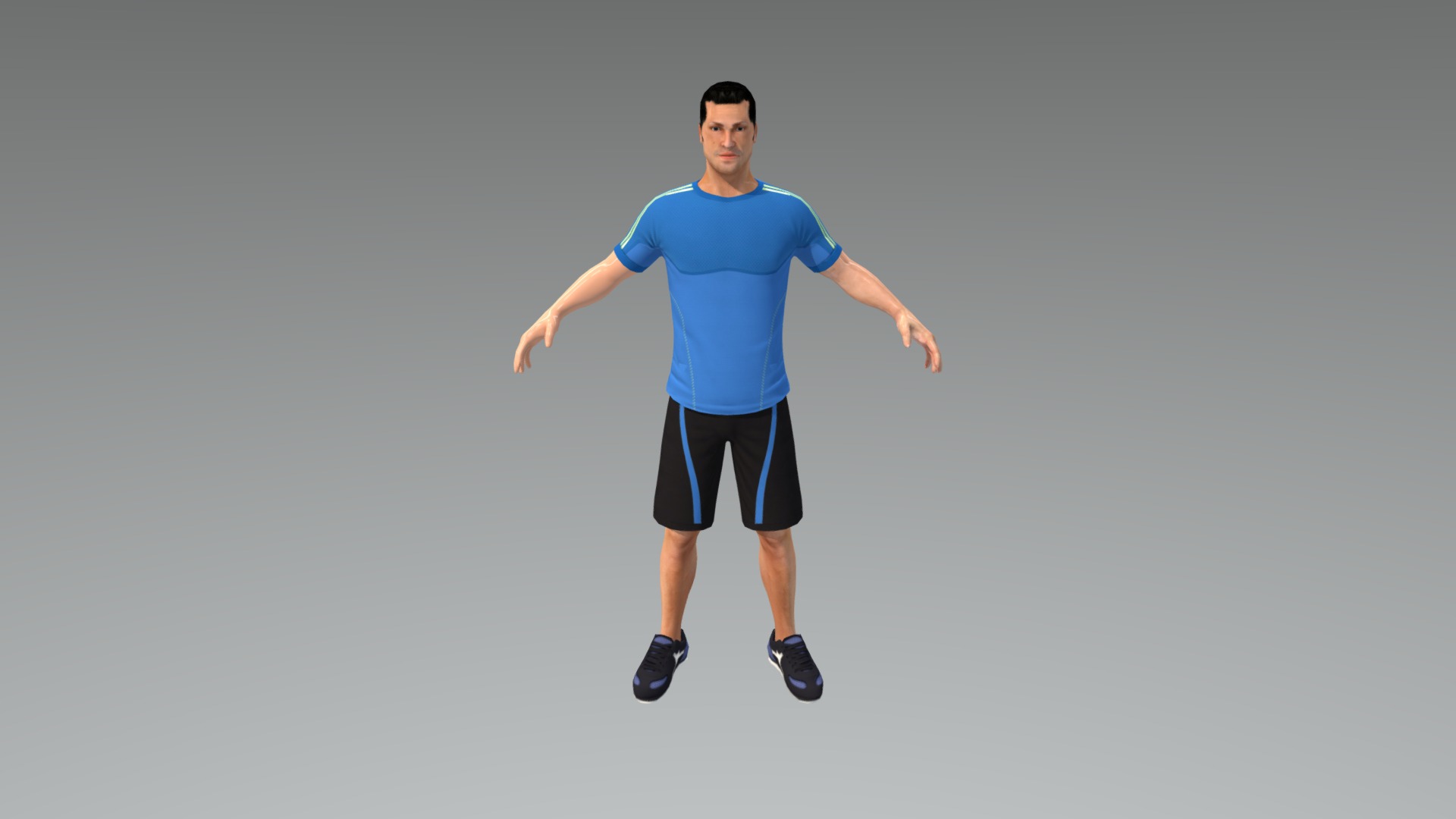 3D model Coach Final - This is a 3D model of the Coach Final. The 3D model is about a man in a blue shirt.