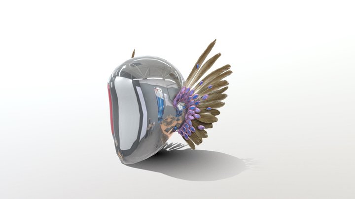 Feathers accessories with diamond 3D Model