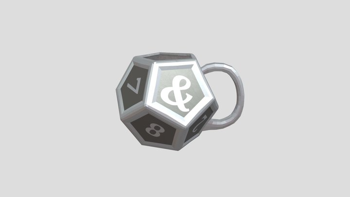 Low Poly Dice Mug 3D Model