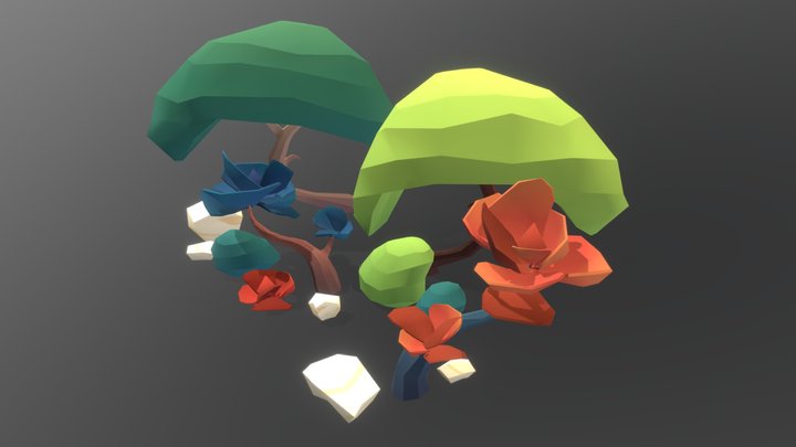 Environmental props design (lvl 1) · Mobile Game 3D Model