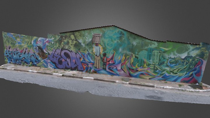 Graffiti 3D - OPNI, QNH, Binho e Bone 3D Model