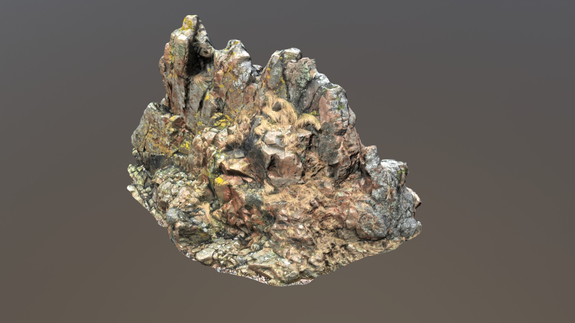 3D model Nature Rock Cliff H - This is a 3D model of the Nature Rock Cliff H. The 3D model is about a rock with a face carved into it.