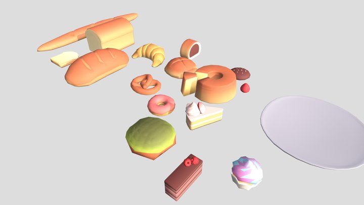 Bakery Assets 3D Model