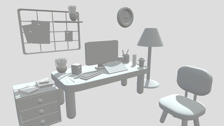 Isometric Scene 1: Office 3D Model