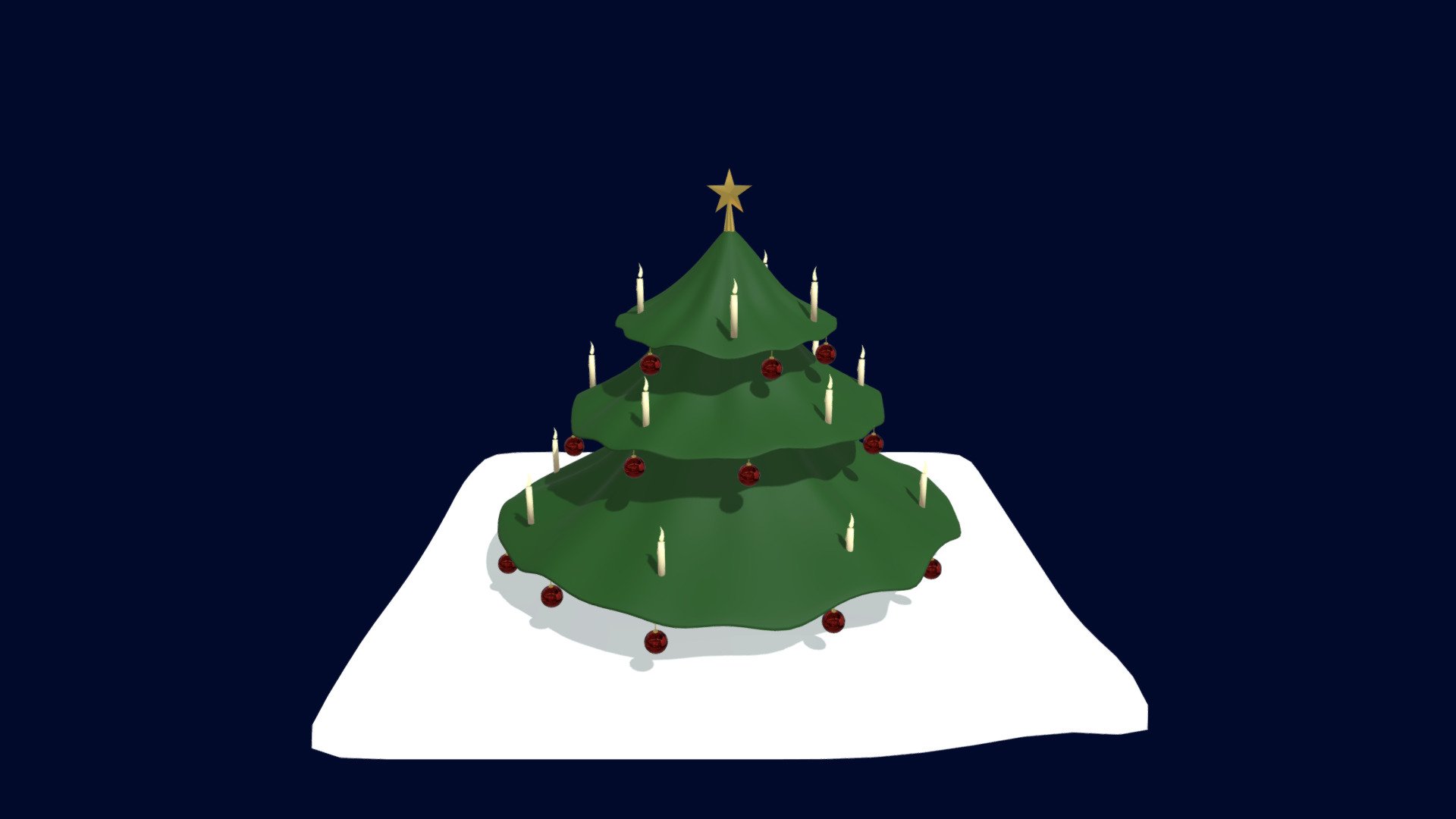 Stylized christmas tree with candles and balls