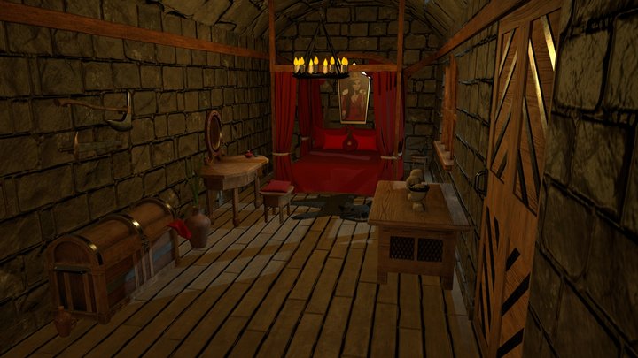 Medieval Props Room 3D Model