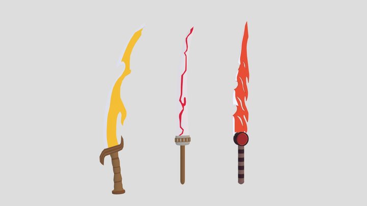 Fantasy Swords Pack 3D Model