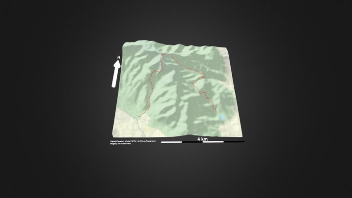 嵩山（嵩阳书院-卢崖瀑布）_等高地图 – Free 3D Model STL