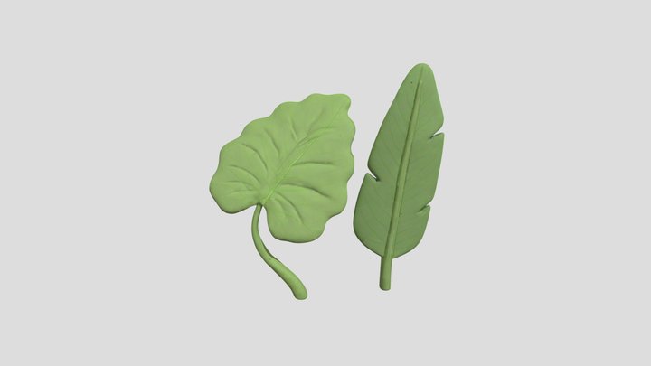 Green Leaves Duo 3D Model