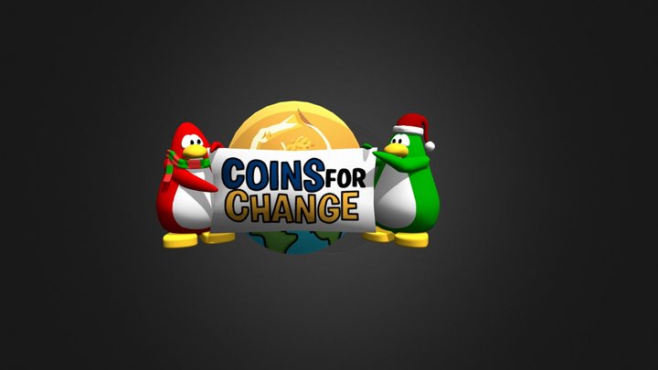 Club Penguin 3D - Coins for change logo 3D Model