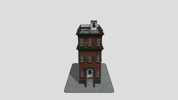 City Brownstone Building 3D Model
