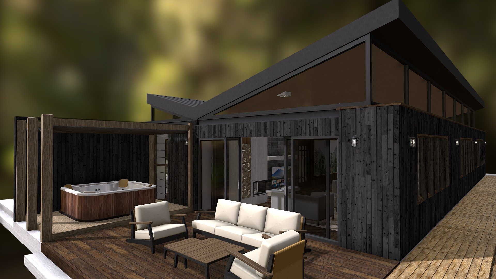 House. Wood Cabin. Log Cabin - Download Free 3D model by MarMel-Bali ...