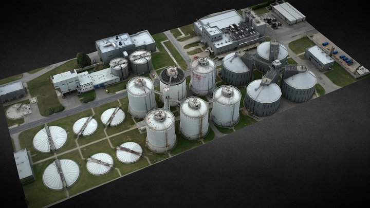 factory silos terrain DJI Mavic3 photoscan 3D Model