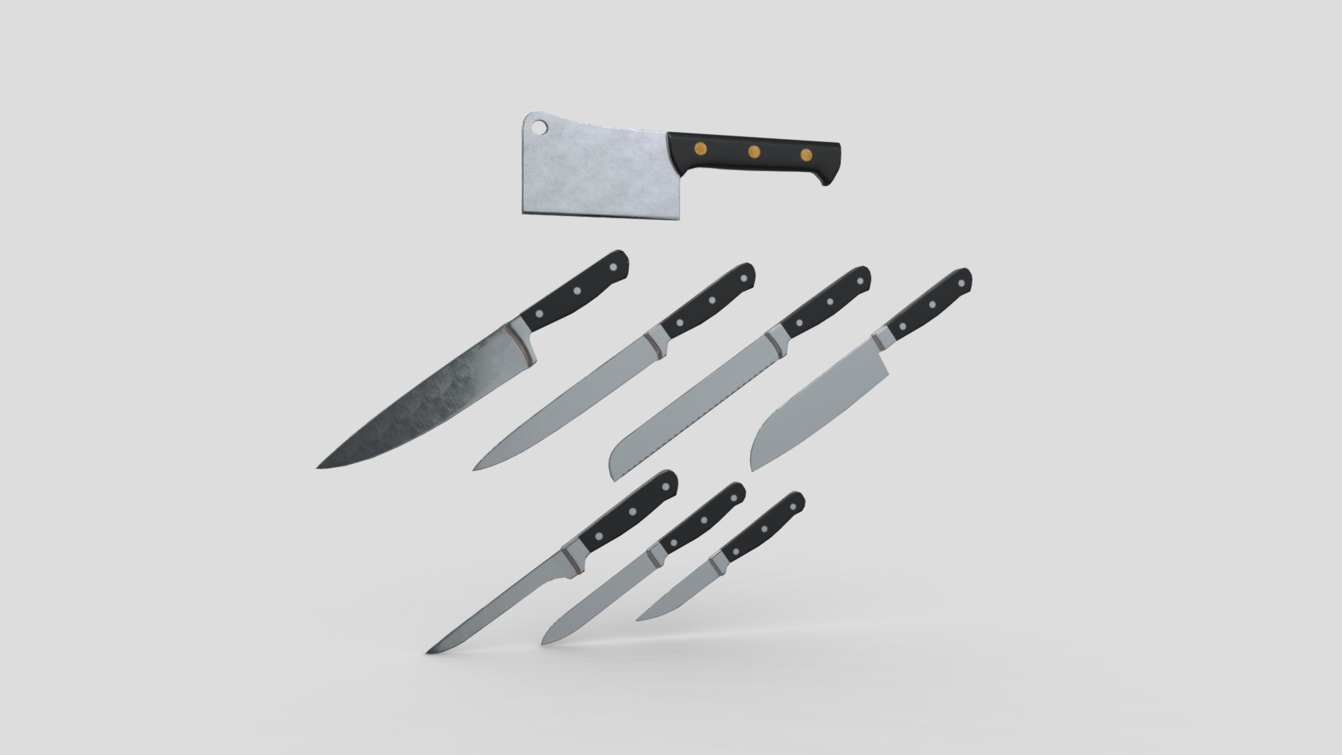 3D model Kitchen Knife Pack