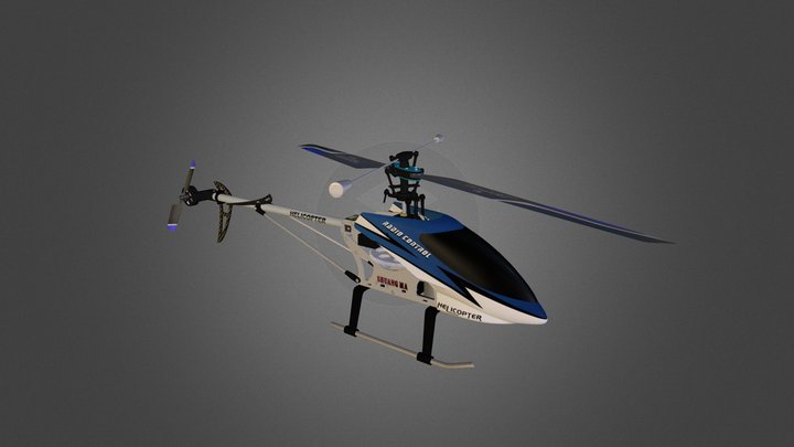 RC Heli BLUE - 9104 Double Horse 3D Model