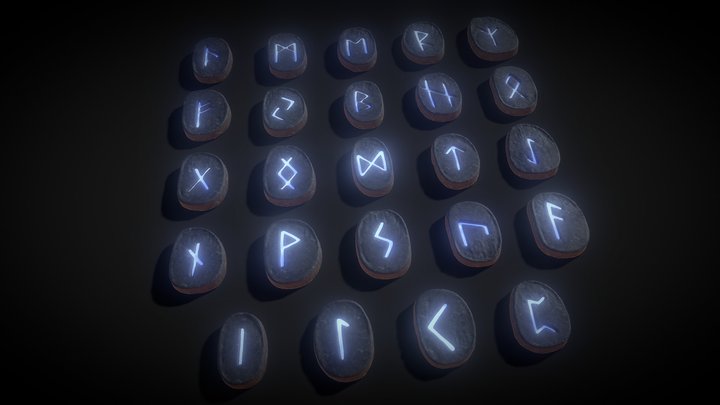 Lowpoly Ancient runes 3D Model