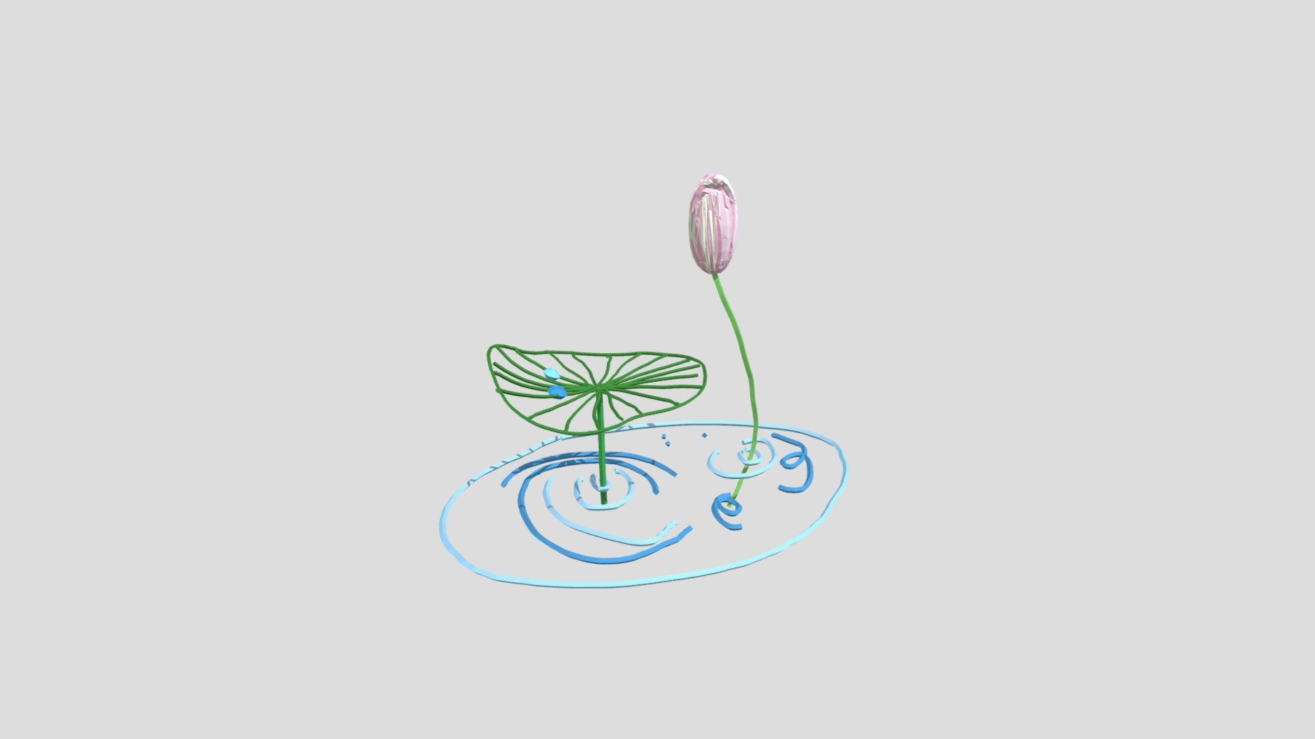3D Lotus Lotus Leaf 277