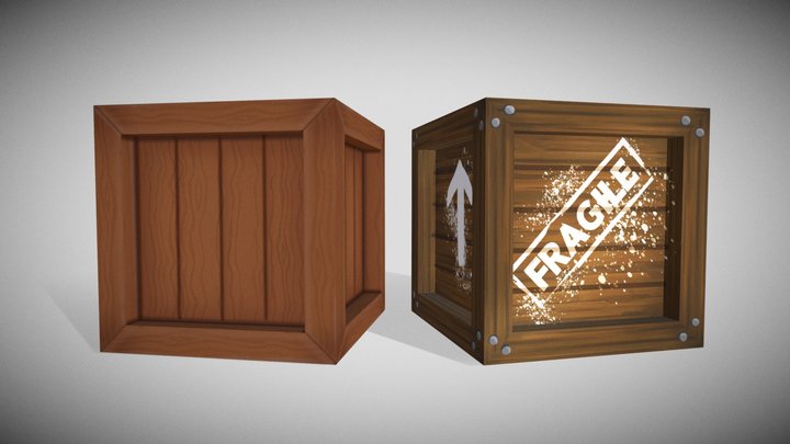 Realistic and Stylized Crate 3D Model