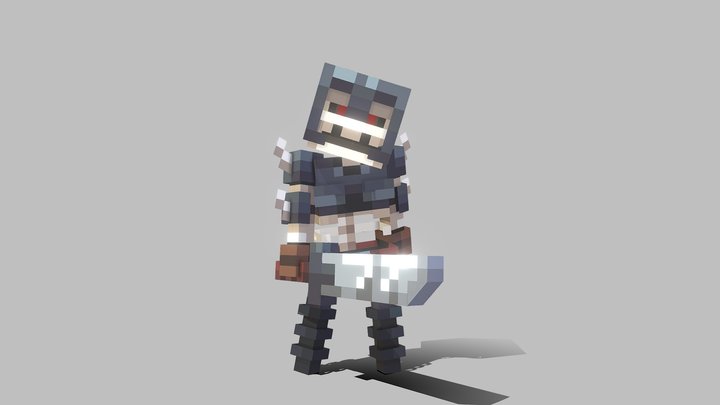 Low Poly Skeleton Knight 3D Model