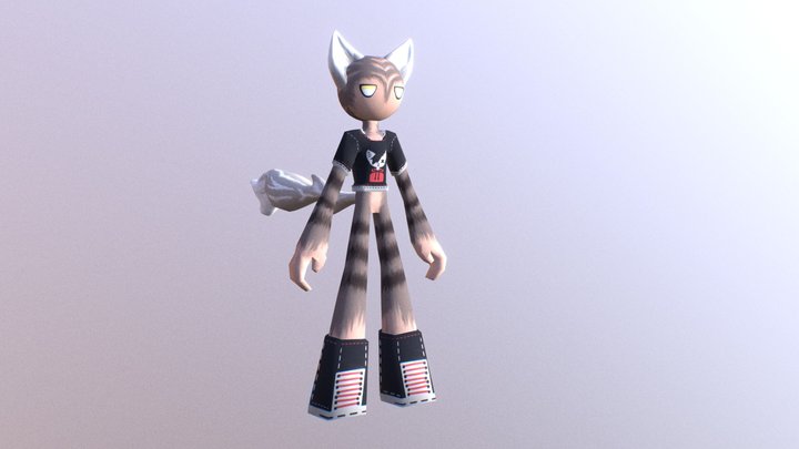 Stickman Cat (textured) 3D Model