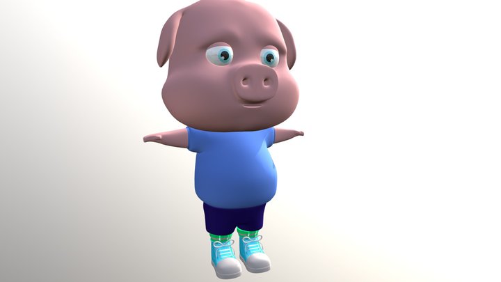 Pig2 Cartoon 3D Model