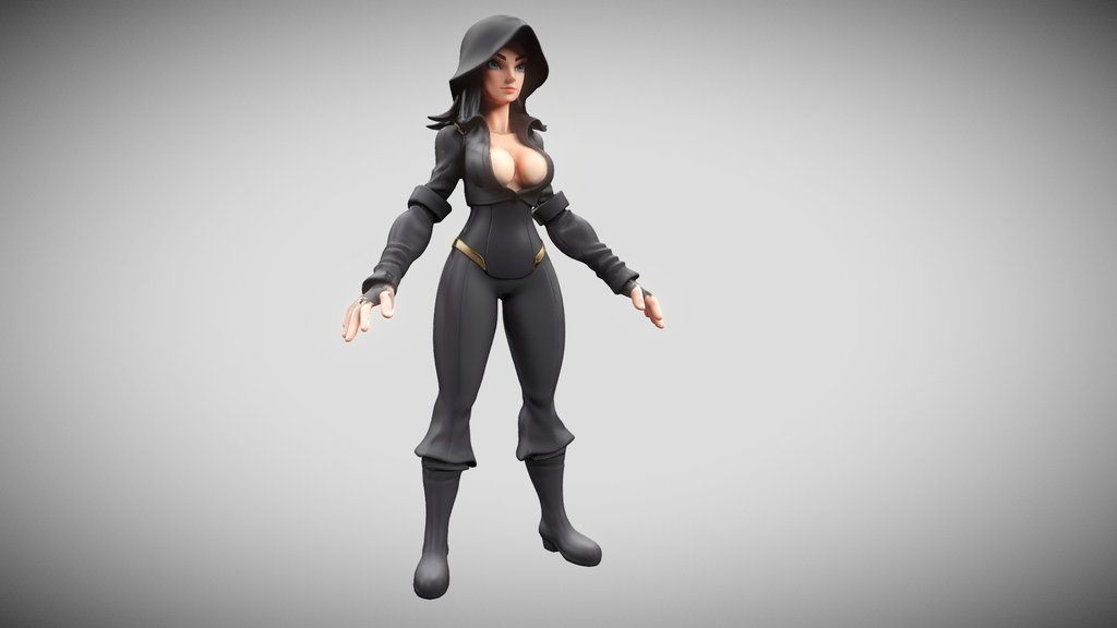 Super Hot Assasin In Black Hood