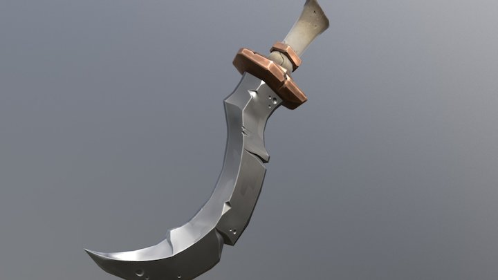Curved Dagger 3D Model