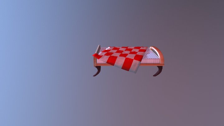 Simple bed 3D Model