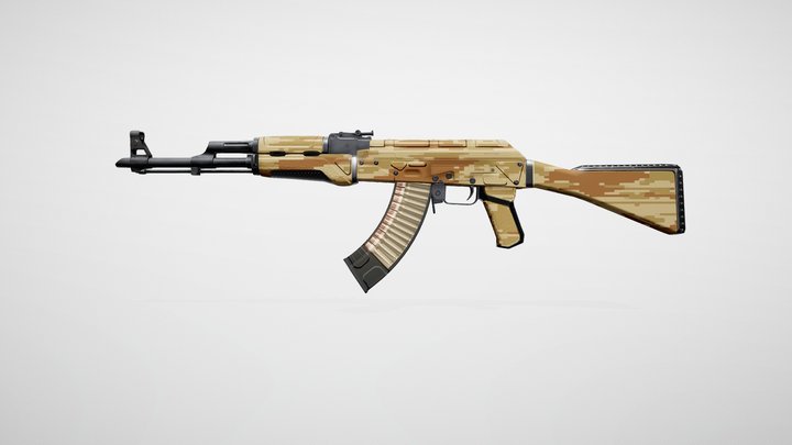 AK-47 | Dune Cat 3D Model
