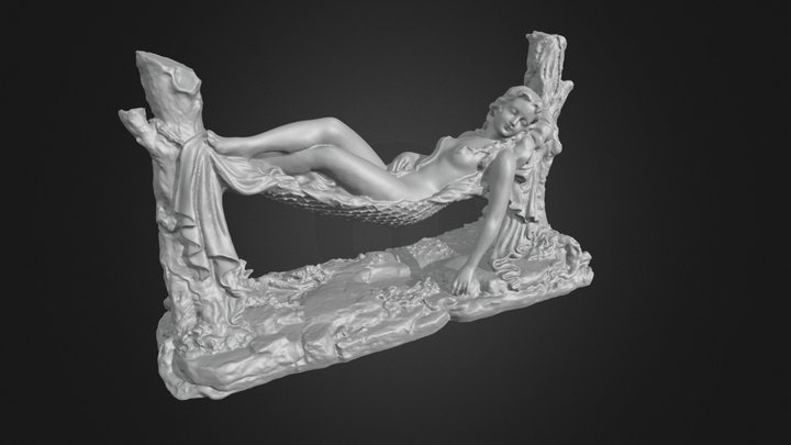 Woman lying on a hammock by Antonio Frilli 3D Model