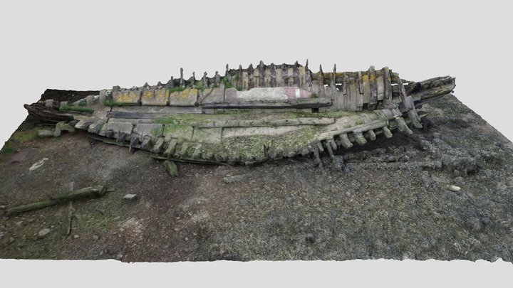Remains of ship in Hooe Lake Plymouth UK 3D Model
