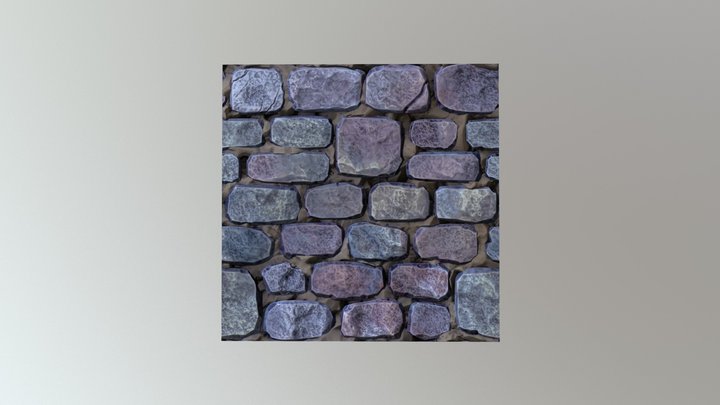 Stone Wall 3D Model